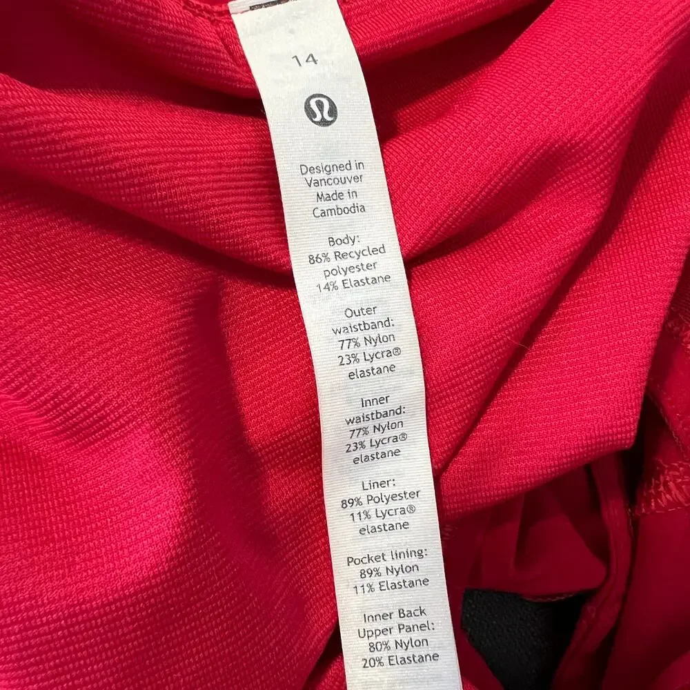 Lululemon Speed Up Shorts High-Rise Lined 2.5" Dark Red Women's Size 14 Running - Picture 10 of 10